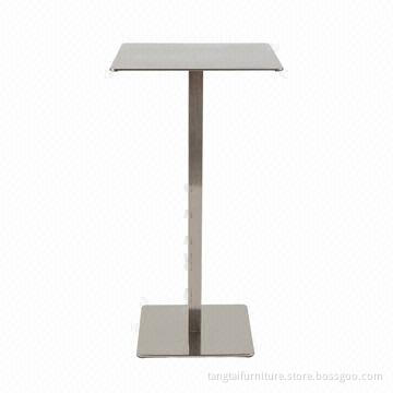 Square coffee table, made of stainless steel